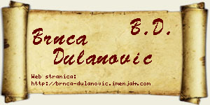 Brnča Dulanović vizit kartica
